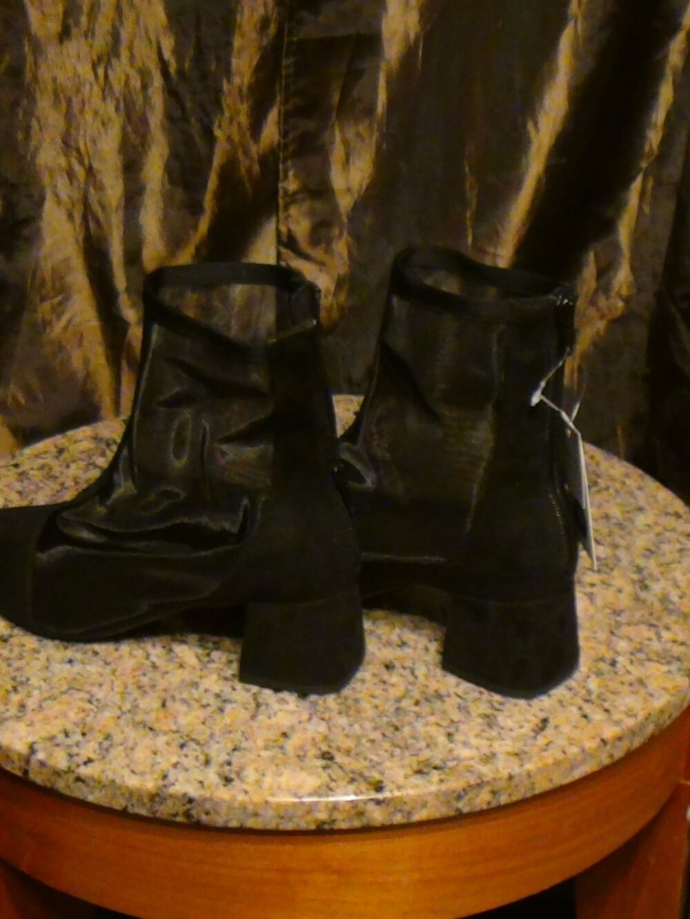 Women’s Celaena Mid-calf 1.75" Heel See-thru Boots Size 9 Black A New Day - Picture 8 of 13